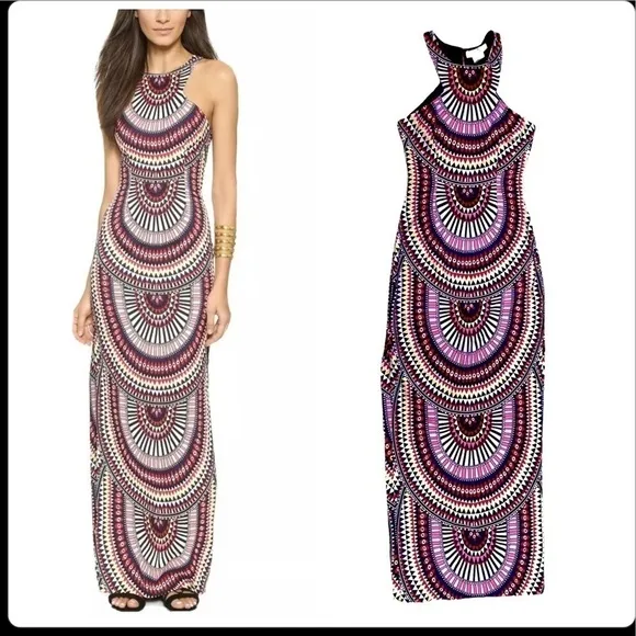 Mara Hoffman El Munro Navy Column Maxi Dress