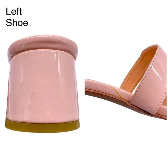Marais USA Jane Mule Blush Pink Vegan Patent Slide Sandals Size 7.5