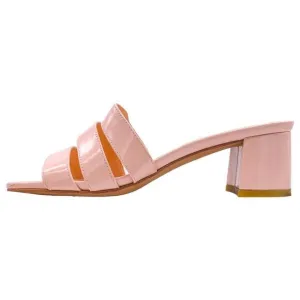 Marais USA Jane Mule Blush Pink Vegan Patent Slide Sandals Size 7.5