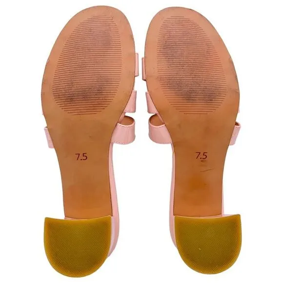 Marais USA Jane Mule Blush Pink Vegan Patent Slide Sandals Size 7.5