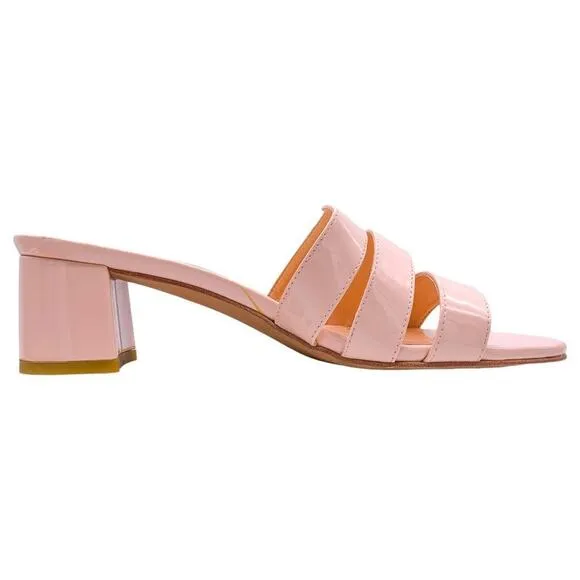 Marais USA Jane Mule Blush Pink Vegan Patent Slide Sandals Size 7.5