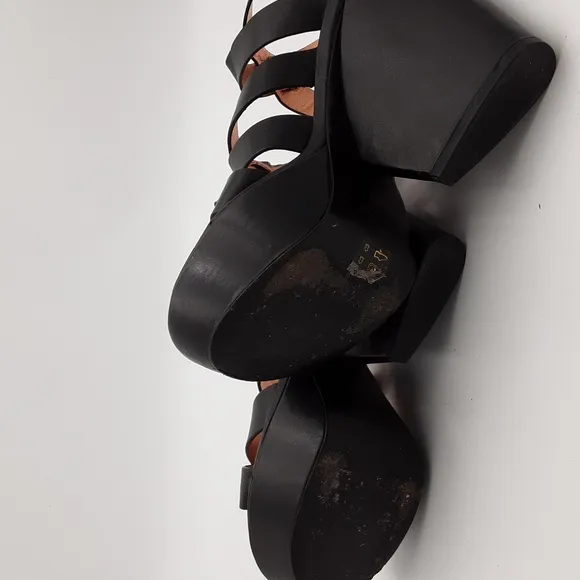 Marc by Marc Jacob leather pump sandals black ankle buckle closure event Y2K 38