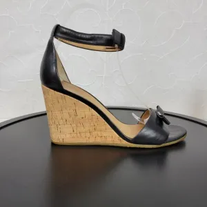 Marc by Marc Jacobs Logo Disc Womens Sandals Size 9 Black Cork Leather Wedge