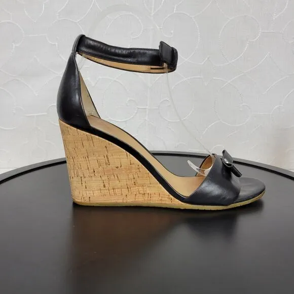 Marc by Marc Jacobs Logo Disc Womens Sandals Size 9 Black Cork Leather Wedge