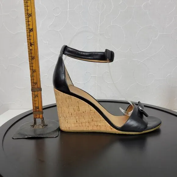 Marc by Marc Jacobs Logo Disc Womens Sandals Size 9 Black Cork Leather Wedge