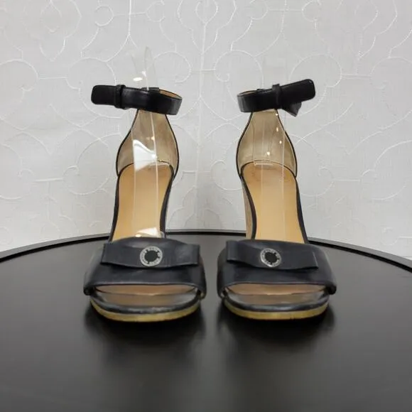 Marc by Marc Jacobs Logo Disc Womens Sandals Size 9 Black Cork Leather Wedge