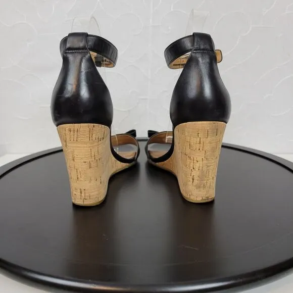 Marc by Marc Jacobs Logo Disc Womens Sandals Size 9 Black Cork Leather Wedge