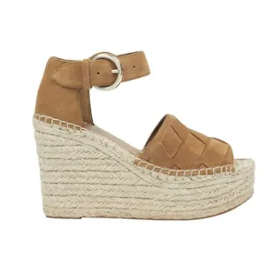 Marc Fisher Adalla Basketweave Suede Platform Wedge Sandals Size in Mink‎ 9.5