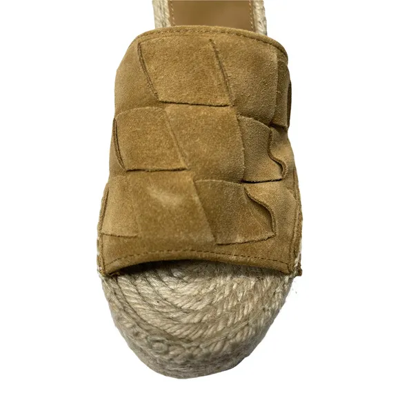 Marc Fisher Adalla Basketweave Suede Platform Wedge Sandals Size in Mink‎ 9.5