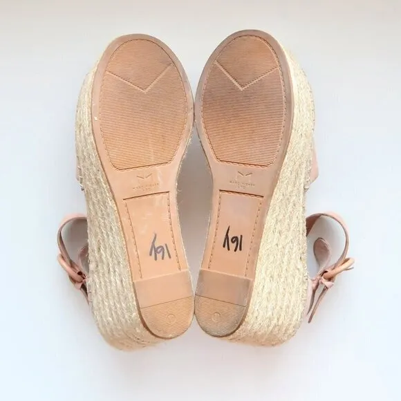 Marc Fisher Alida Pale Pink Platform Espadrille Ankle Strap Sandals Summer Shoes