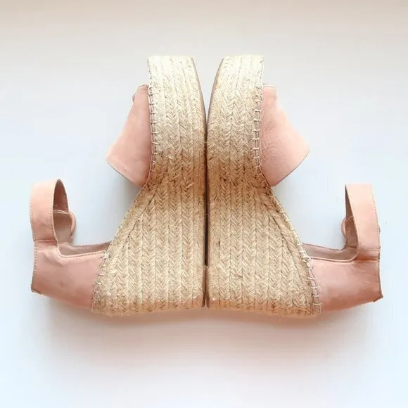 Marc Fisher Alida Pale Pink Platform Espadrille Ankle Strap Sandals Summer Shoes