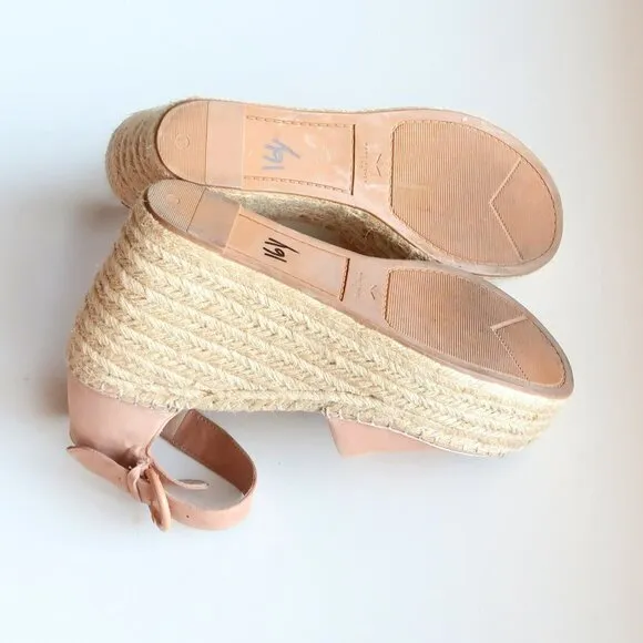 Marc Fisher Alida Pale Pink Platform Espadrille Ankle Strap Sandals Summer Shoes