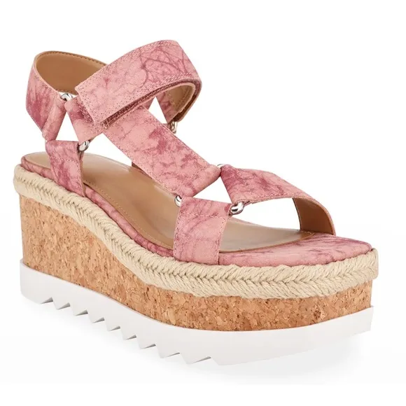 🆕{MARC FISHER} Gylian Leather Platform Wedge Sandals