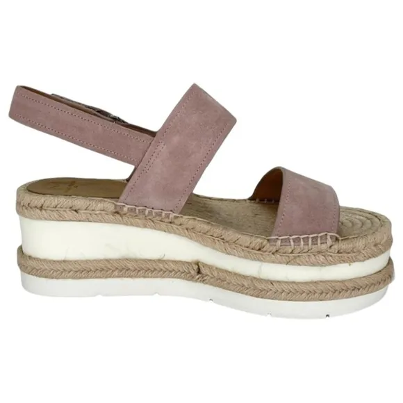 Marc Fisher LTD Platform Sandals 8M Gallia Pink Suede Jute Wrapped Slingback
