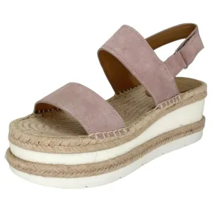 Marc Fisher LTD Platform Sandals 8M Gallia Pink Suede Jute Wrapped Slingback