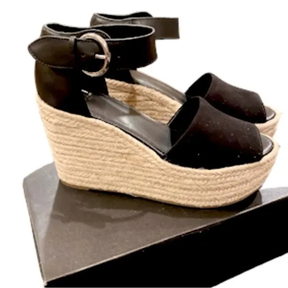 Marc Fisher Platform Espadrille Brand New Size 10 Black