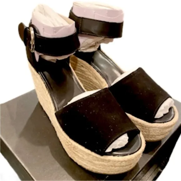 Marc Fisher Platform Espadrille Brand New Size 10 Black