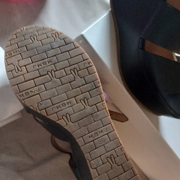 Marc Jacobs Black Leather Platform Sandals 36
