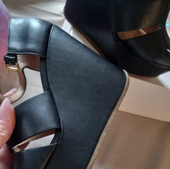 Marc Jacobs Black Leather Platform Sandals 36