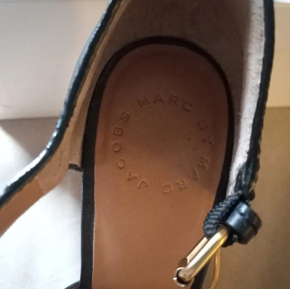 Marc Jacobs Black Leather Platform Sandals 36