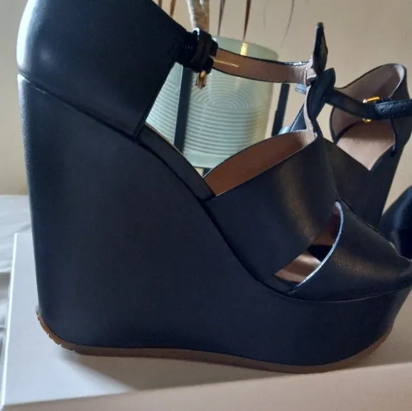 Marc Jacobs Black Leather Platform Sandals 36