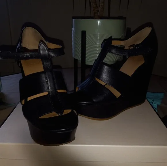 Marc Jacobs Black Leather Platform Sandals 36