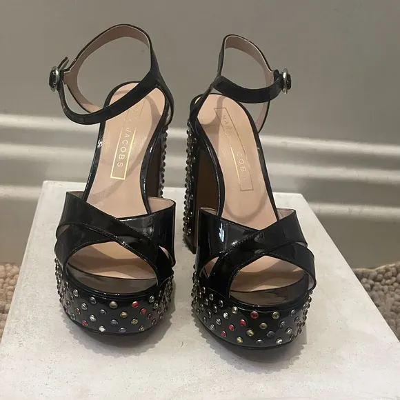 Marc Jacobs Lust Embellished Block Heel Platform Sandals
