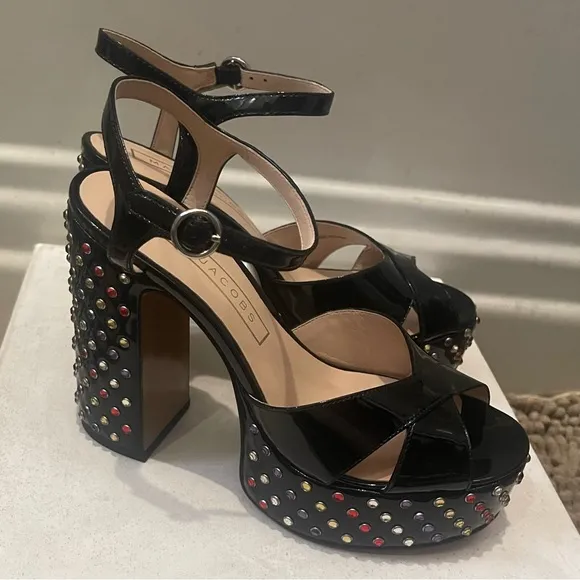 Marc Jacobs Lust Embellished Block Heel Platform Sandals
