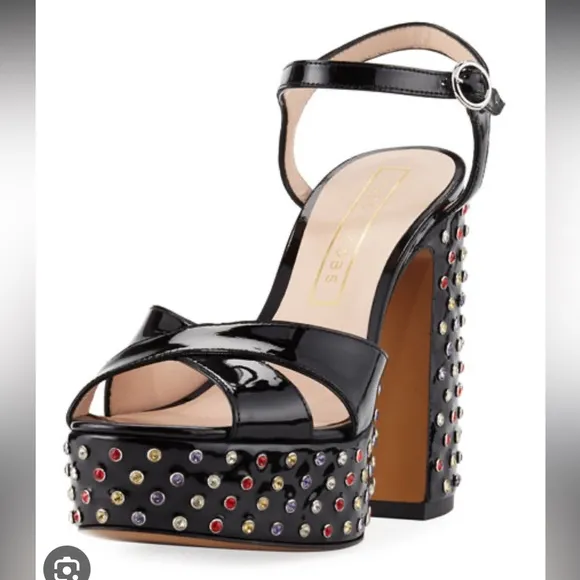Marc Jacobs Lust Embellished Block Heel Platform Sandals