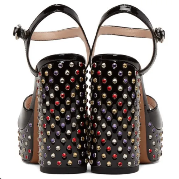 Marc Jacobs Lust Embellished Block Heel Platform Sandals