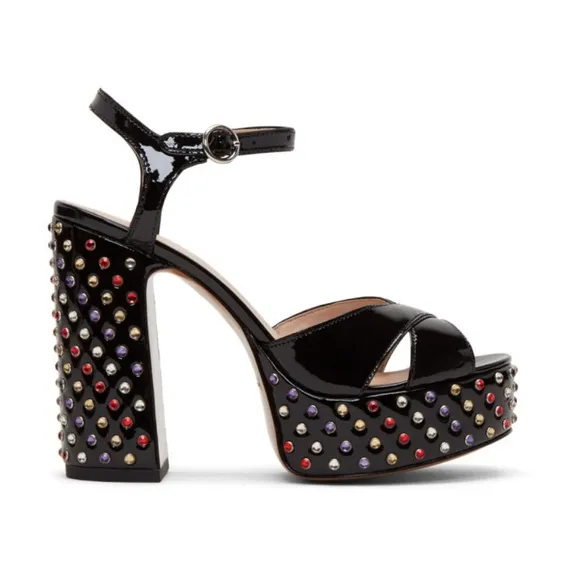 Marc Jacobs Lust Embellished Block Heel Platform Sandals