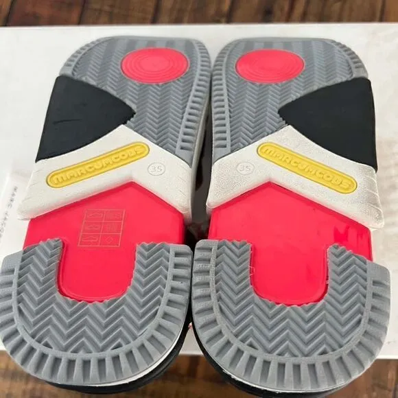 MARC JACOBS Stylish Modern Strappy  Sandal In Yellow Multi Colored Size 5 US