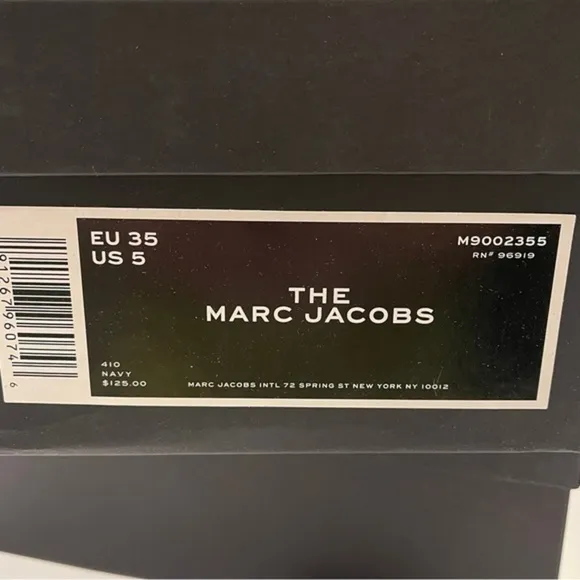 Marc Jacobs Womens Slides The Slide Logo Slip On Sandals Navy Blue Pool Vaca NIB