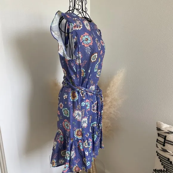 Marine Layer Laney Floral Mini Dress Marlin Hibiscus