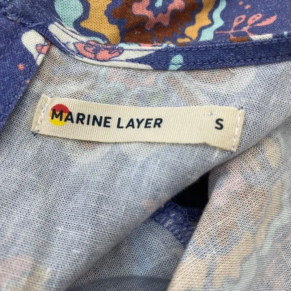 Marine Layer Laney Floral Mini Dress Marlin Hibiscus
