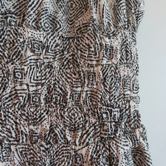 MARINE LAYER Nicole Mini Dress in Black &amp; White Geo Summer Travel Pockets Sz XS