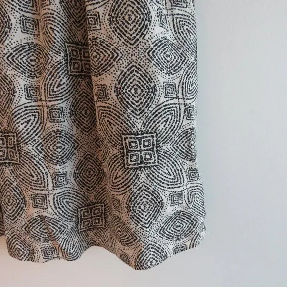 MARINE LAYER Nicole Mini Dress in Black &amp; White Geo Summer Travel Pockets Sz XS