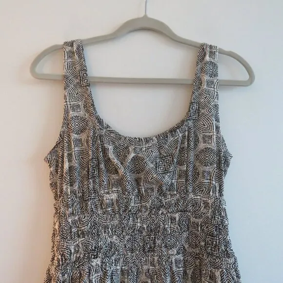 MARINE LAYER Nicole Mini Dress in Black &amp; White Geo Summer Travel Pockets Sz XS