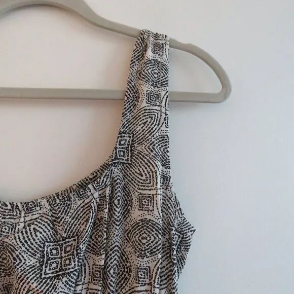 MARINE LAYER Nicole Mini Dress in Black &amp; White Geo Summer Travel Pockets Sz XS