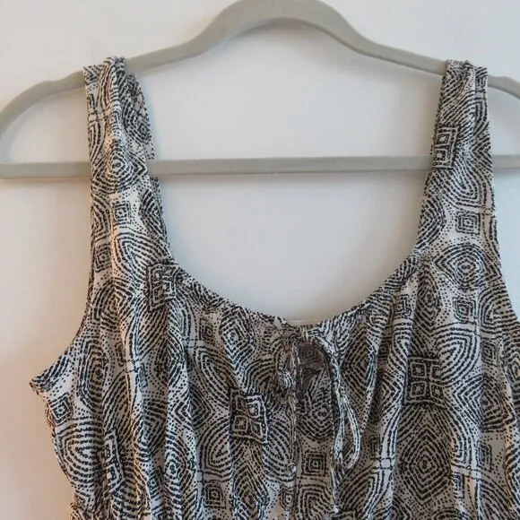 MARINE LAYER Nicole Mini Dress in Black &amp; White Geo Summer Travel Pockets Sz XS