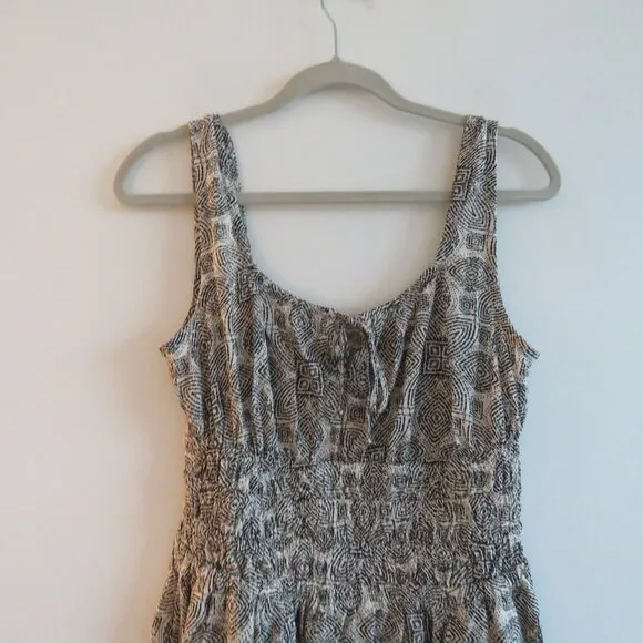 MARINE LAYER Nicole Mini Dress in Black &amp; White Geo Summer Travel Pockets Sz XS