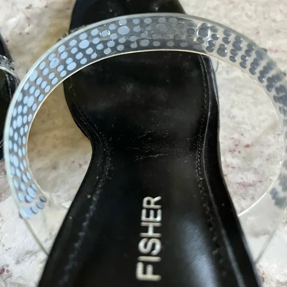 Mark Fisher Anlita Lucite Elegant Black-Embellished Women's Heels