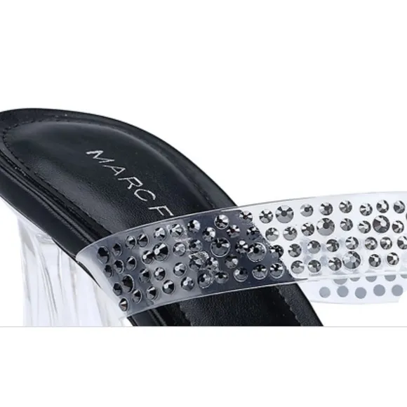 Mark Fisher Anlita Lucite Elegant Black-Embellished Women's Heels