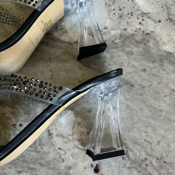 Mark Fisher Anlita Lucite Elegant Black-Embellished Women's Heels