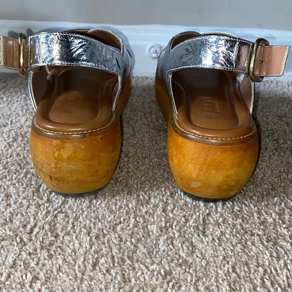 MARNI | Silver and Brown Women's Platform Sandals