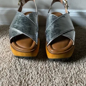 MARNI | Silver and Brown Women's Platform Sandals
