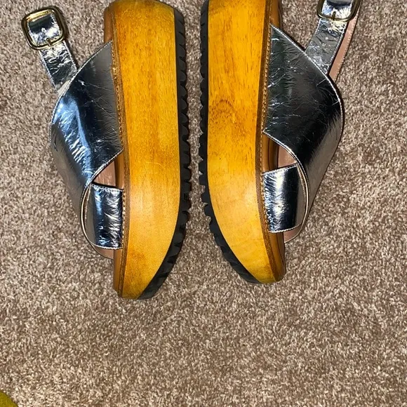 MARNI | Silver and Brown Women's Platform Sandals