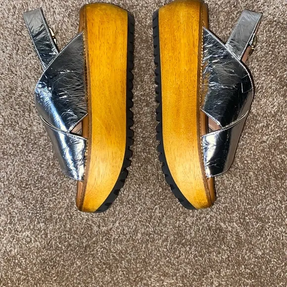 MARNI | Silver and Brown Women's Platform Sandals