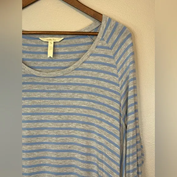 MATILDA JANE Blue Tan Grey Gray Stripe Her Majesty Dress Tunic‎ Top Womens Sz XL