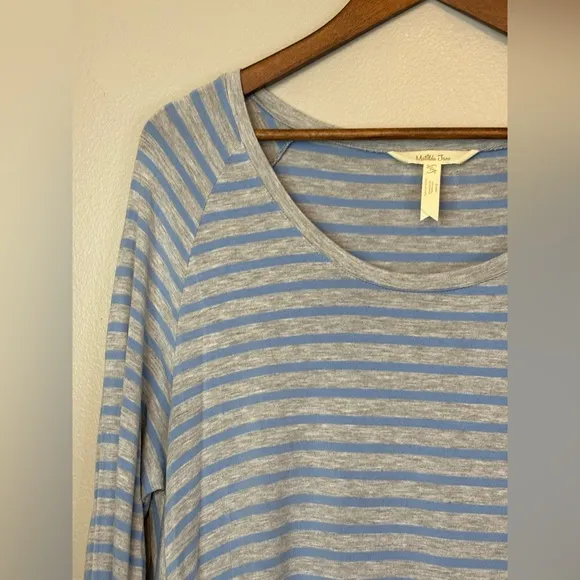 MATILDA JANE Blue Tan Grey Gray Stripe Her Majesty Dress Tunic‎ Top Womens Sz XL